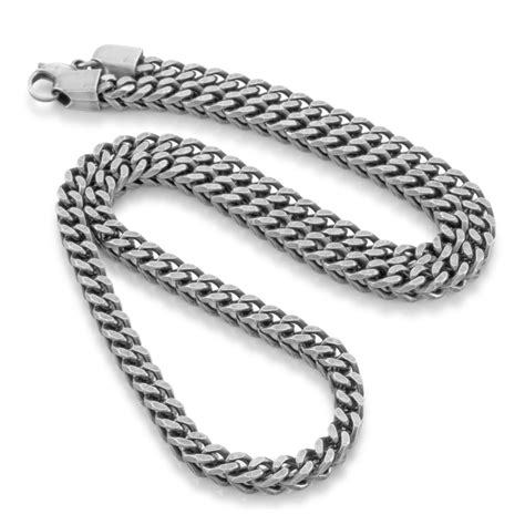 marz 6mm vintage stainless steel box chain necklace|6mm Box Chain Necklace .